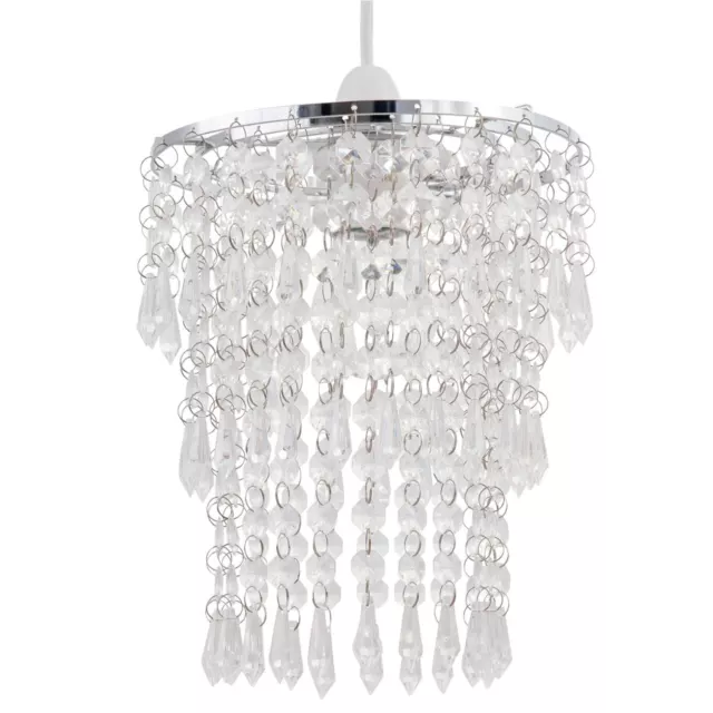 Clear Jewelled Ceiling Light Shade Pendant Modern Acrylic Crystal Lightshade