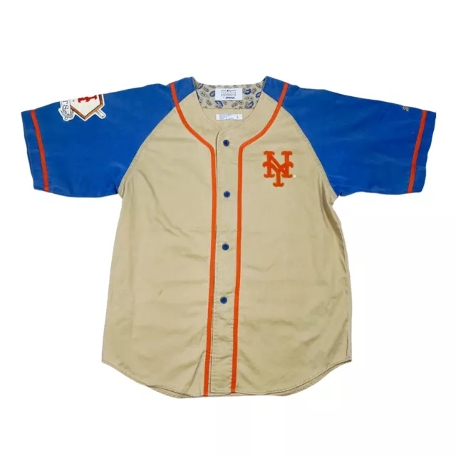 Vtg Rare New York Mets Paisley Starter Two Tone Baseball Jersey Mens Large