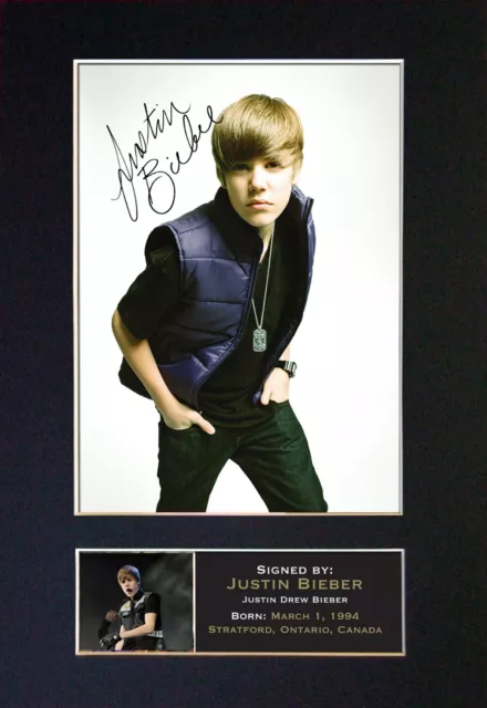 JUSTIN BIEBER No1 Mounted Signed Autograph Photo Print A4 #82