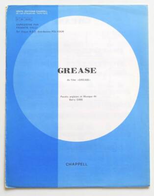 PARTITION SHEET MUSIC FRANKIE VALLI : Grease * 70's Travolta Olivia ...