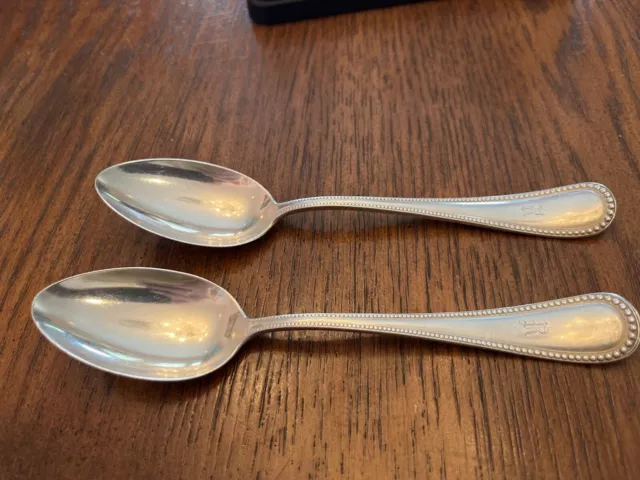 A Pair of Birks Sterling Silver Tablespoons. Monogrammed with ‘S’