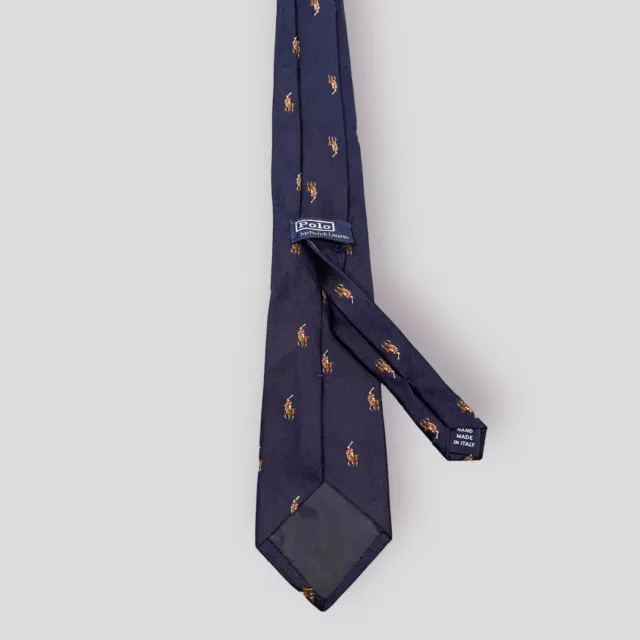 Polo Ralph Lauren Boys Kids Navy II Neck Ties Made in Italy Silk 100%