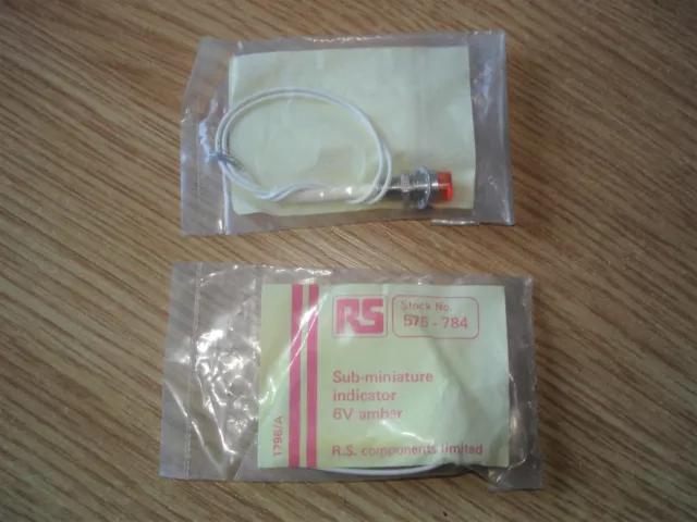 2off Radio Spares Amber Sub miniature Indicator Lamp  6V RS 575 784  NOS