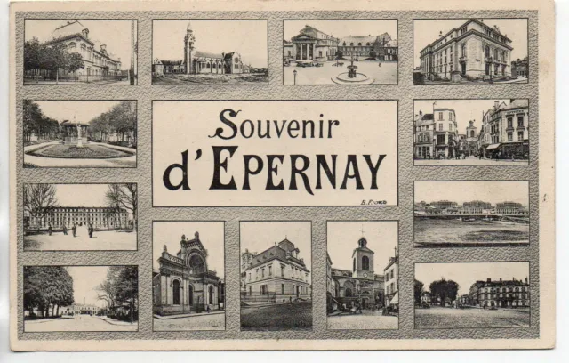 EPERNAY - Marne - CPA 51 - Souvenir Card - Multi View Cards No. 14 - 13 Views