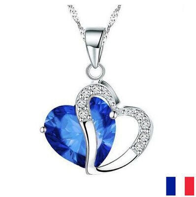 Swarovski Pendentif Coeur cristal bleu Bijoux Cristaux de Swarovski *NEUF* 