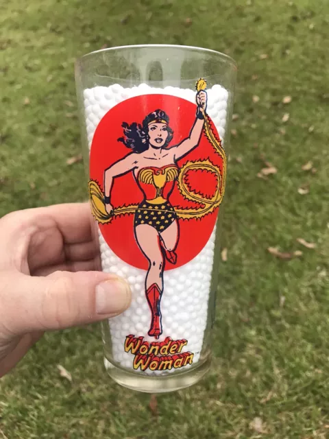 Scarce Nice Vintage Acl 1976 Pepsi Super Dc Comics Wonder Woman Drinking Glass