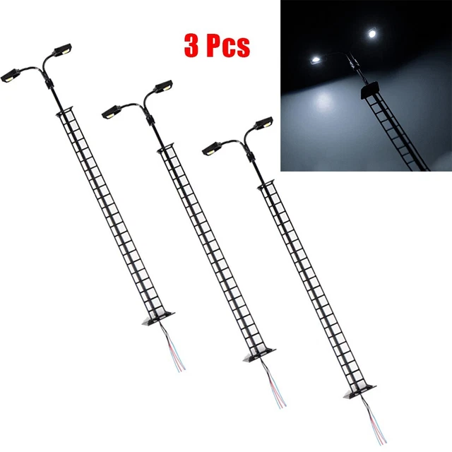 10x H0 TT Lampe de Rue LED Lampe d'Éclairage Modèle de Parc Train Ferroviaire 00