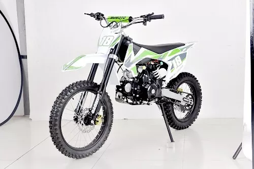 125Cc Pit Motor Dirt Bike Motocross Ele-Start 14/17 Big Wheel Dingo Green