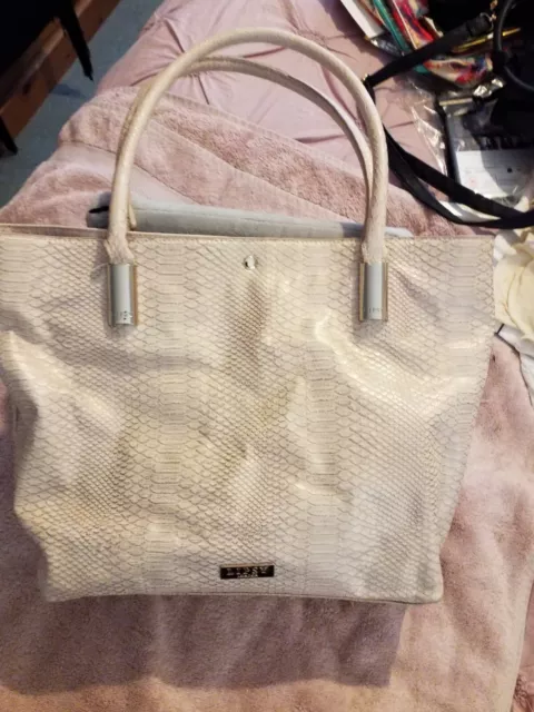 LIPSY LARGE WINTER White Cream Gold Snake Print Tote Bag Used 3.00 PicClick UK