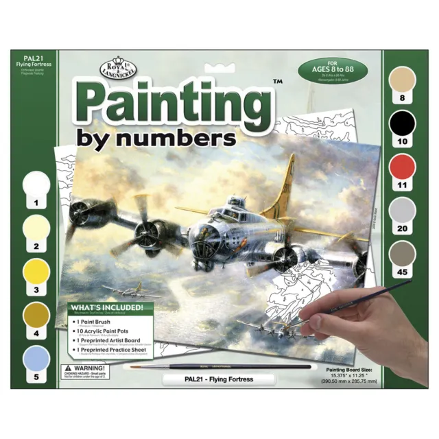 4 Pack Royal & Langnickel(R) Paint By Number Kit 15.375"X11.25"-Flying Fortress