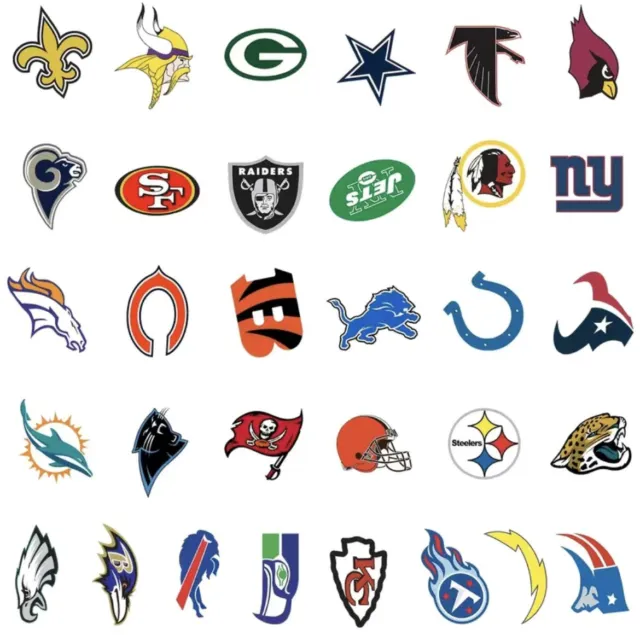 NFL Logo Football 32 Teams Vinyl Stickers Pick Your Team or full set