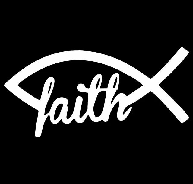 Faith Ichthys Fish Symbol Christian Vinyl Decal Sticker Car Truck Window
