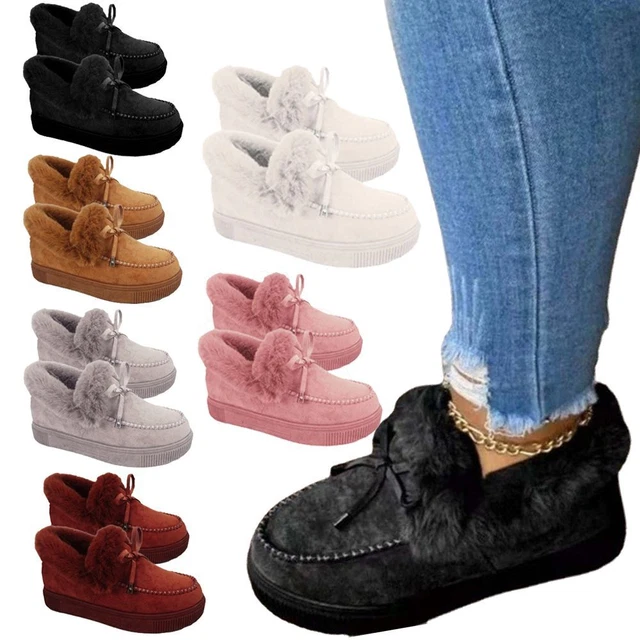 Bottines Bottes chaudes d&#39;hiver Bottes en fausse fourrure pour femmes