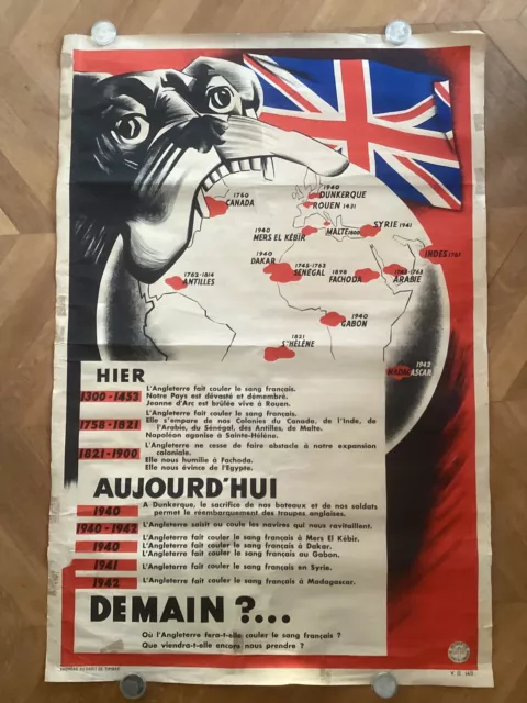 Affiche originale de 1942. WW2-Pétain