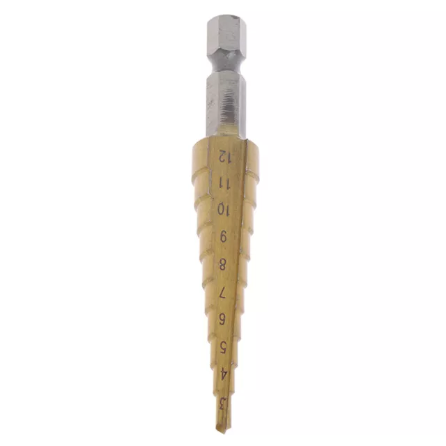 3-12mm Coated Stepped Drill Bits Hex Handle Drill Bit Metal Drilling Power .t2