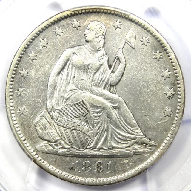 1861-O CSA Seated Liberty Half Dollar 50C WB-103 Bisected Date - PCGS AU Detail