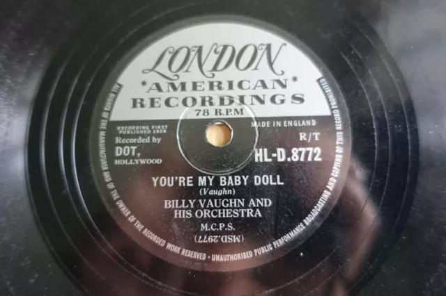 Billy Vaughn 78 You'Re My Baby Bambola/Cimarron Roll On UK London Hl-D 8772 E/E