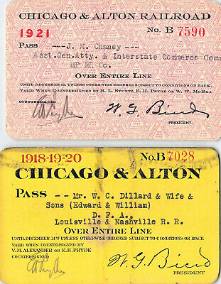 ( 2 Items )  Chicago Alton Lines Railroad Railway Rr Rwy Pass F