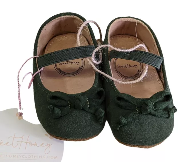 NEW Sweet Honey Girls Infant Baby Dress Shoes Green Size 2 NWT