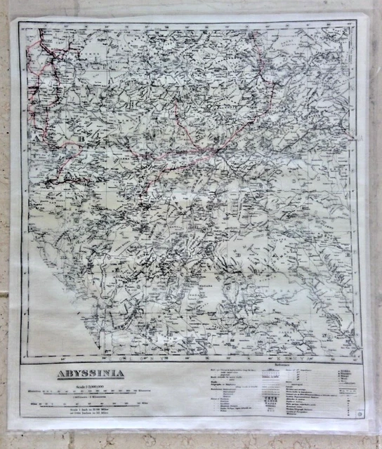 WW2 BRITISH RAF / Special Forces Tissue Escape Map of Abyssinia SOE EUR ...
