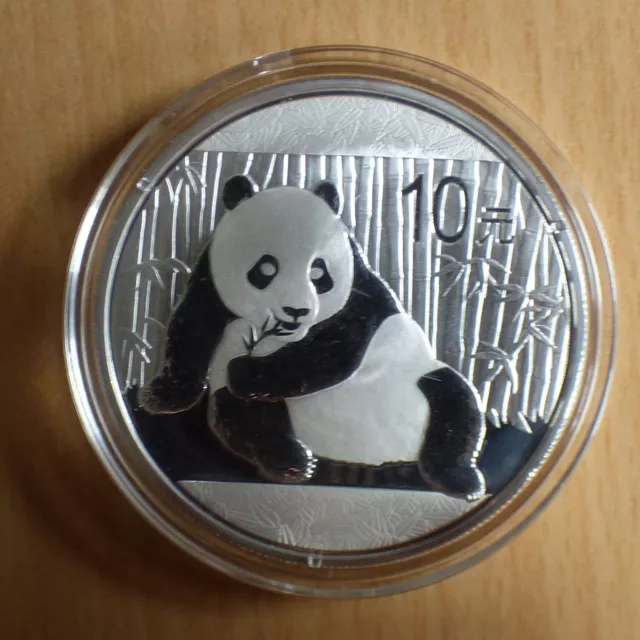 China 10 yuan Panda 2015 silver 99.9%, 30 g silver coin, within capsule (argent)