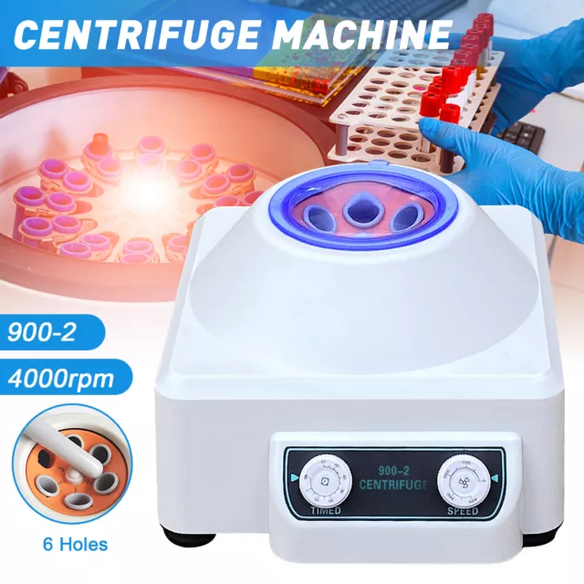 4000rpm Electric Centrifuge Machine Laboratory Medical Practice Desktop 6 Holes