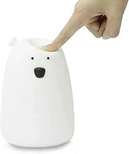 Pengcheng Kind Nachtlicht, weiches Silikon bunter Bär Touch Dimmen Bett