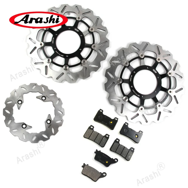 Front Rear Brake Rotors & Brake Pads For Honda CBR600RR 2007 - 2014 2008 2009 BK