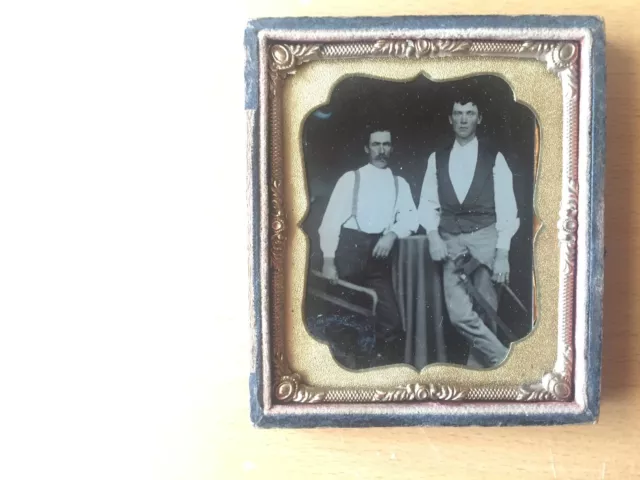 BUTCHERS FOOD INDUSTRY OCCUPATIONAL: Pair of Meat Cutters - Occupational Tintype