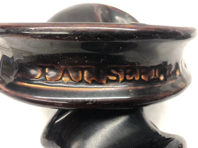 Vintage Unique Brown Large Ceramic Porcelain Glazed Electric Insulator 3