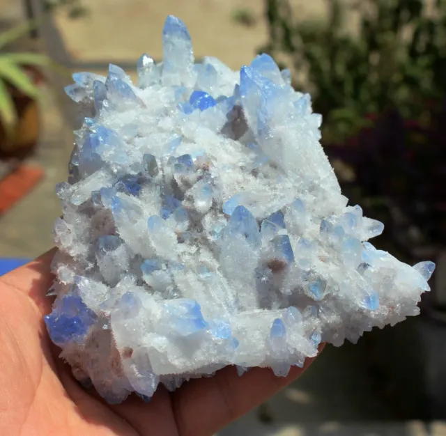 750g New Find Blue Phantom QUARTZ Crystal Cluster Specimen