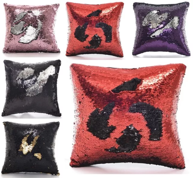Sequin mermaid two tone Magic cushion Glitter Scatter Pillow
