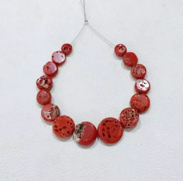 Perles de corail rouge Italie Perles de corail de mer vintage 100% Perles...