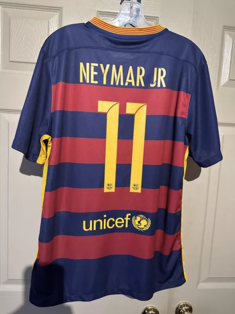 Neymar Jr. #11  2014 2015 FIFA Champs Soccer Kit Jersey Sz L Nike  FC Barcelona 2