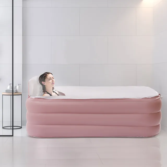 Bañera plegable inflable automática móvil adultos spa tapiz PVC