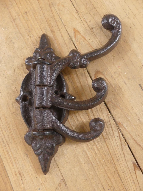 Cast Iron SWIVEL Coat Hook Hat Hooks Rack Hall Tree Restoration Antique Restor