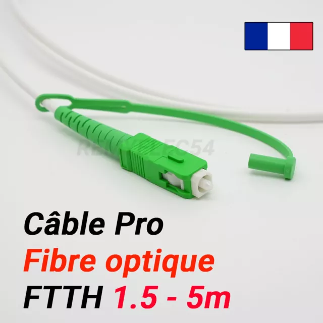 Câble fibre optique 1.5m 5m SC-APC Jarretière FTTH pour Orange Bouygues SFR Box