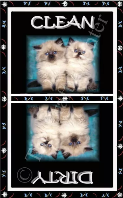 CAT DISHWASHER MAGNET (Himalayan Kittens) - 1 PIECE - (Clean/Dirty) Ship FREE!