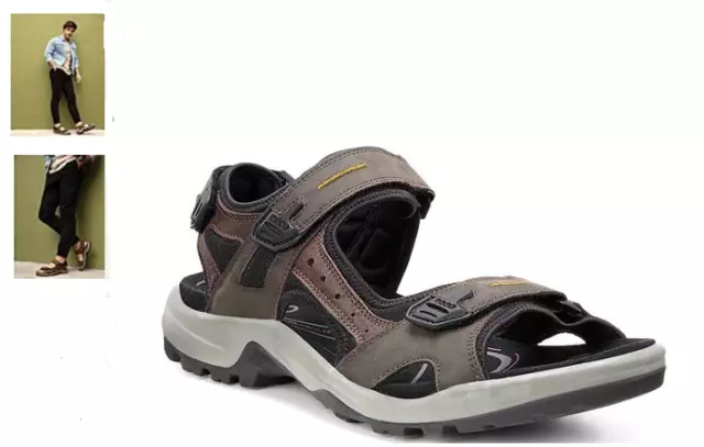 ECCO Yucatan Espresso/Black Adjustable Comfort Sandal Men's size 40-49/6-15NEW!!