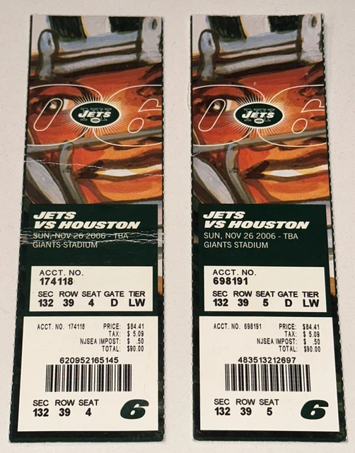 11/26/06 NEW YORK Jets Houston Texans NFL Football Giants Stadium