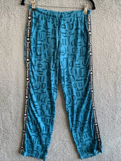 Juicy Couture Womens XS Sleepwear Pajama Lounge Pants Teal Blue Logo