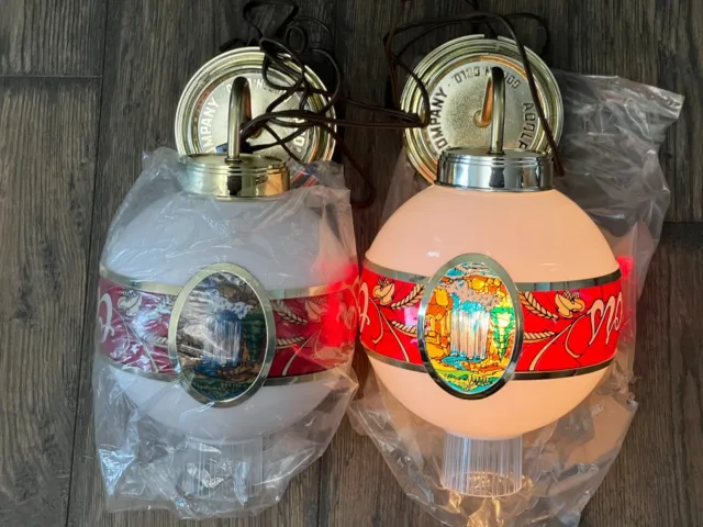 2  Vintage Coors Beer Globe Lamp / Light Wall Sconce Nos