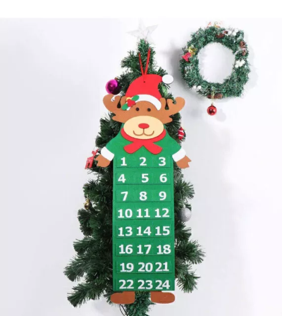 Calendario de Adviento Navidad Calendario de Adviento para llenarte fieltro decorativo CALIENTE 2