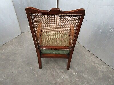 Antique Victorian Caned Backed And Cushioned Seating Chair 7