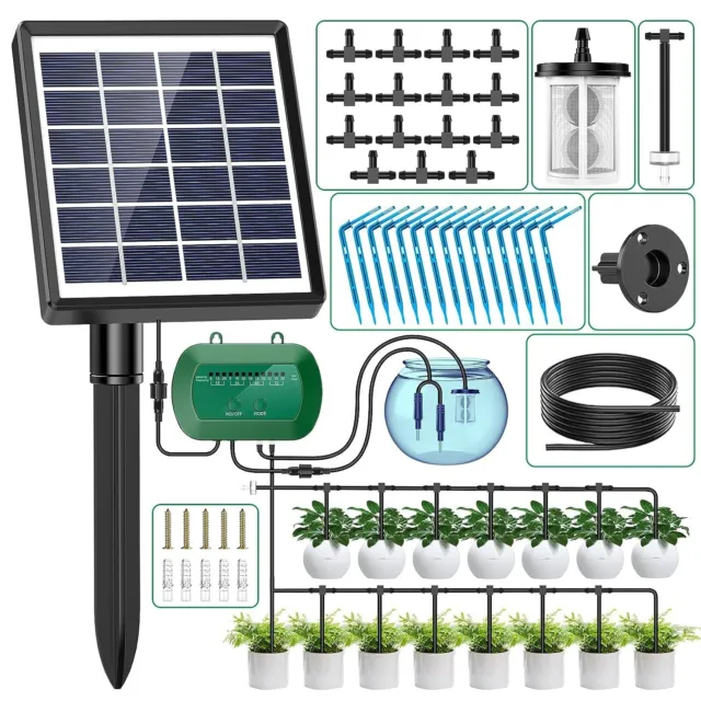 Kit Impianto Sistema Irrigazione Automatica Energia Solare 12 Modalità Goccia