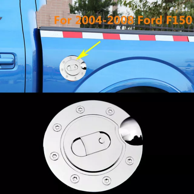 For 2004-2008 Ford F150 Triple Chrome Surface Fuel Gas Tank Door Cover Cap ABS