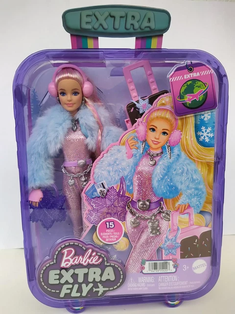 MUÑECA BARBIE EXTRA Fly Winter Travel Doll HPB16 Mattel 2023 nueva