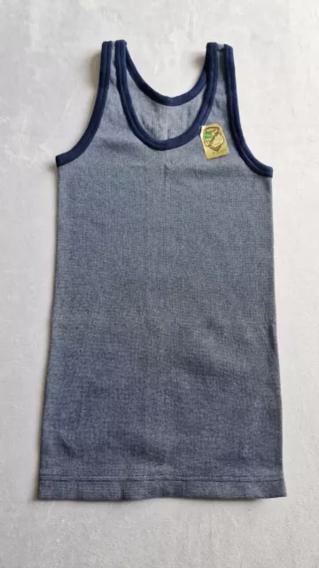 Gilet vintage anni '70 ragazzo -6-7 anno - cotone blu Mix Skinny Fit Deadstock KA37