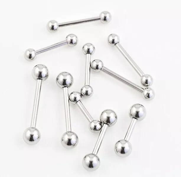 1 Or 5 Steel Barbell 18g 16g  Length 6mm to 38mm Ear Eyebrow Industrial  #34