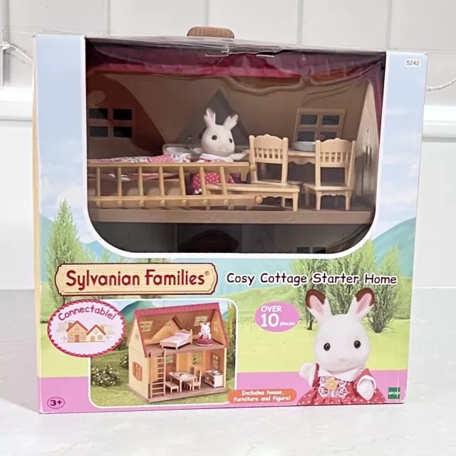 SYLVANIAN FAMILIES Red Roof Cosy Cottage STARTER HOME With Box - Mostly Complete